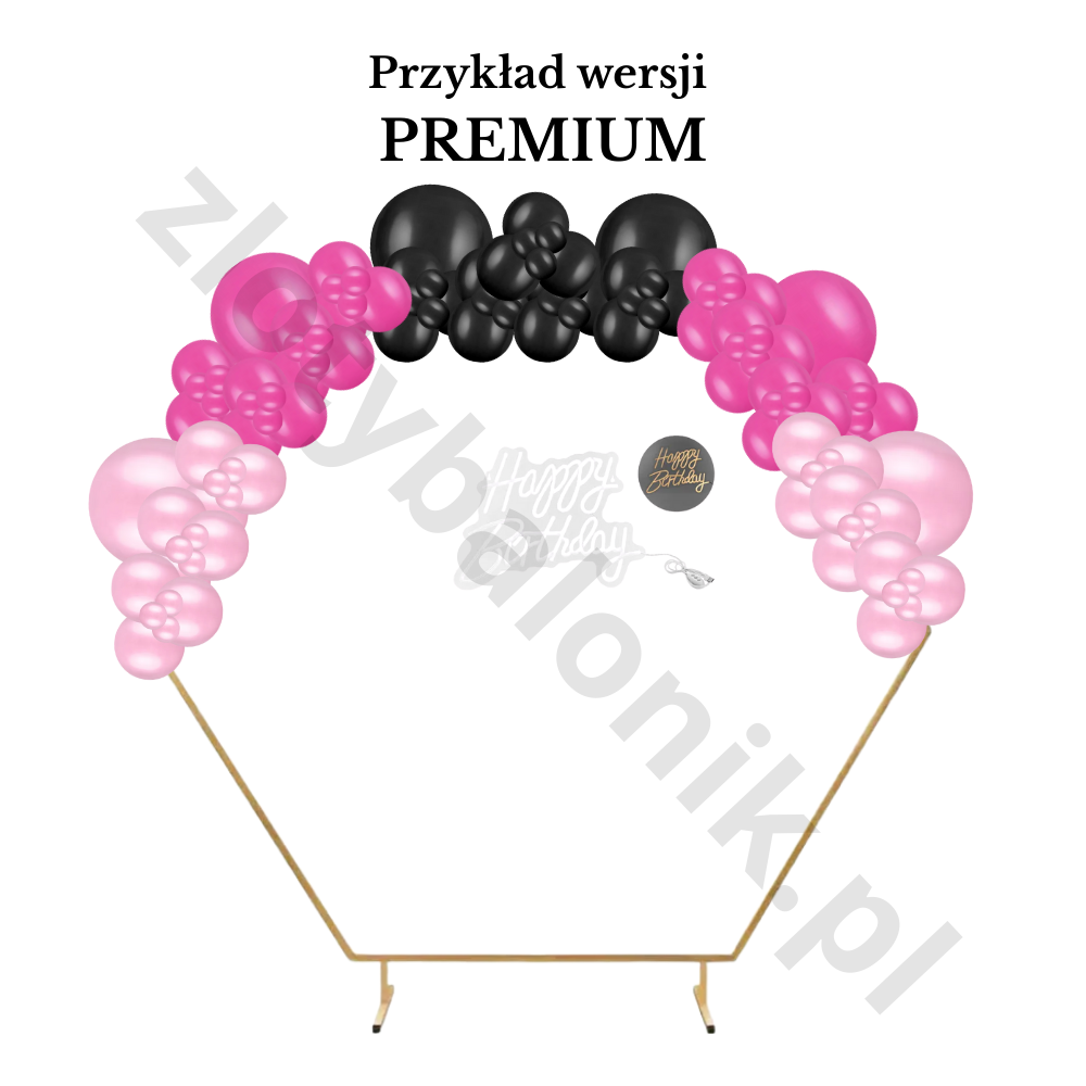 Girlanda balonowa na HEKSAGONIE z napisem LED – Warszawa