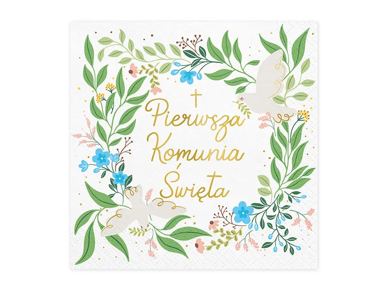 Serwetki ''Pierwsza Komunia Święta'', 33x33 cm, mix: 1op./20szt.