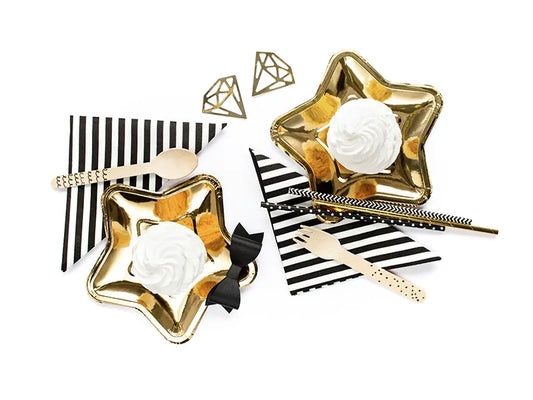 Sztućce drewniane, czarny, 16cm 1op./6 zestawów