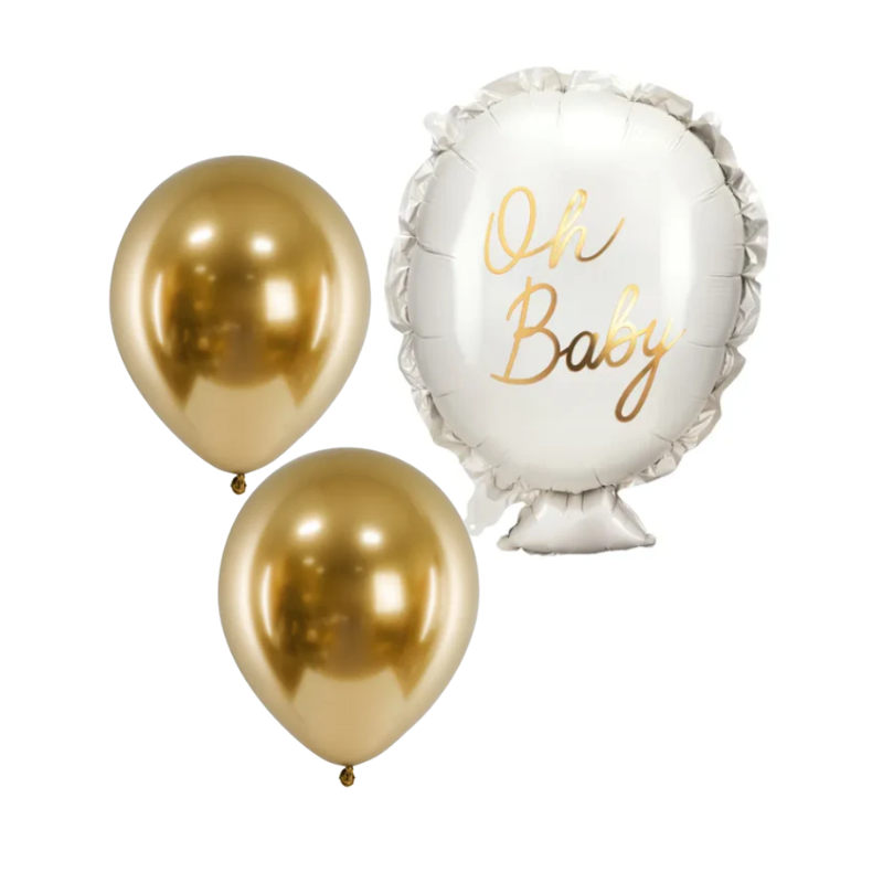 Balony z Helem w Pudełku Prezentowym – „Oh Baby”