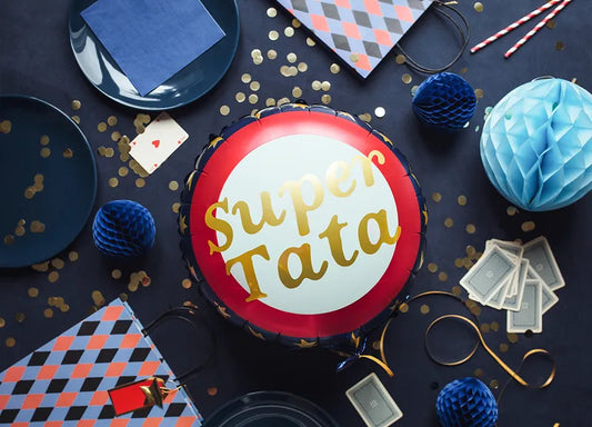 Balon foliowy Super Tata Z HELEM, 35cm