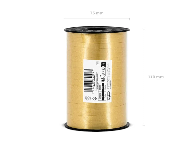 Wstążka plastikowa, złoty stonowany, 5mm/225m (1 op. / 1 szt.)