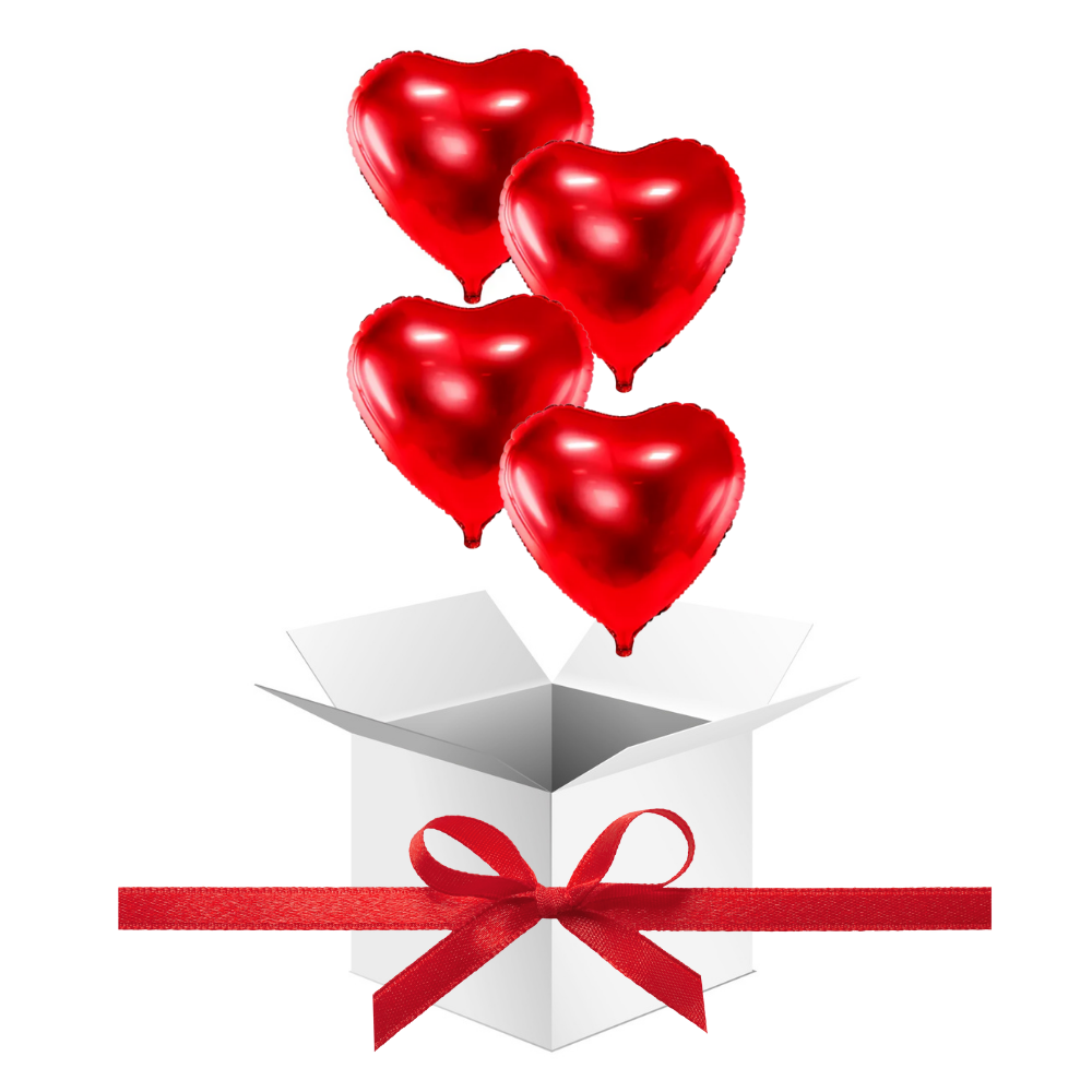 Balony z Helem w Pudełku Prezentowym na Walentynki