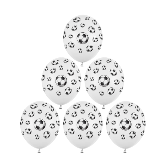 Bukiet balonów Piłki nożne z HELEM i wstążką