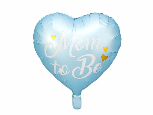 Balon foliowy Mom to Be, niebieski 35cm