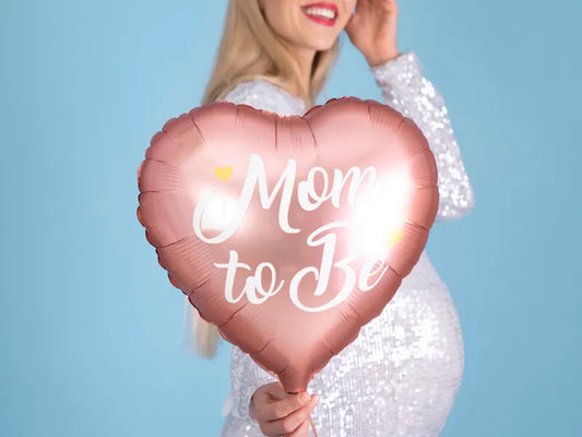 Balon foliowy Mom to Be, różowy 35cm