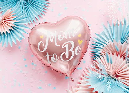 Balon foliowy Mom to Be, różowy 35cm