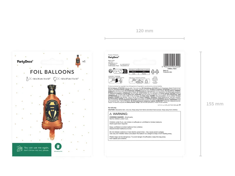 Balon foliowy Whisky, 27x12cm