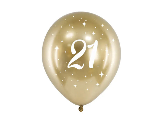 Balony Glossy 30cm, 21, złoty (1op./6szt.)