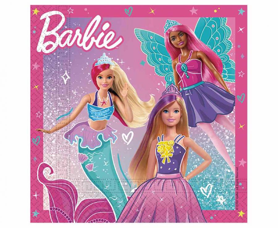 Serwetki papierowe Barbie Fantasy Mattel, 33x33 cm, 20 szt.