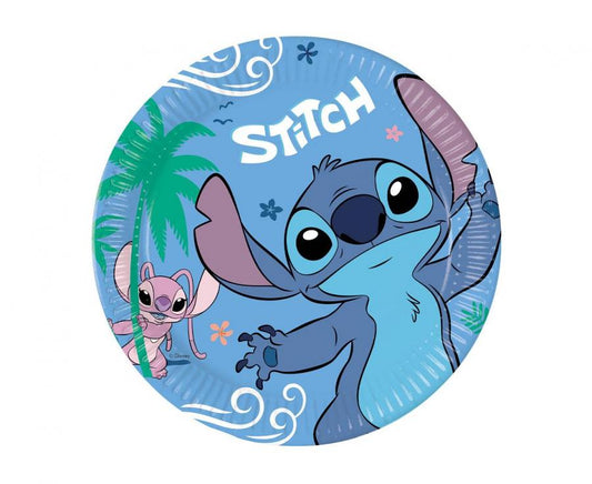 Talerzyki papierowe Angel i Stitch, 23 cm, 8 szt.