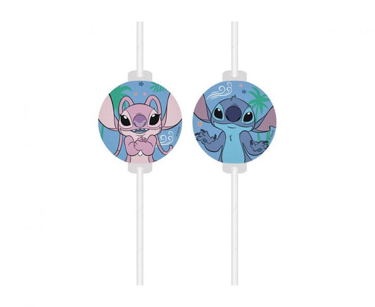 Słomki papierowe Angel i Stitch Disney, 4 szt.