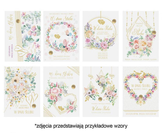 Kartka laurka z grosikiem, Ślub Lux Edition 1 szt.