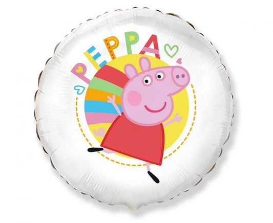 Balon foliowy - Świnka Peppa biały