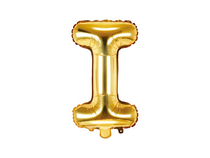 Balon foliowy Litera 35cm, złoty, różne warianty (A-Z)