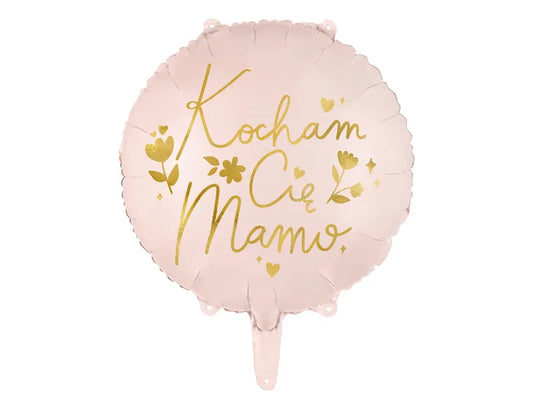 Balon foliowy ''Kocham Cię Mamo'', 35 cm, różowy