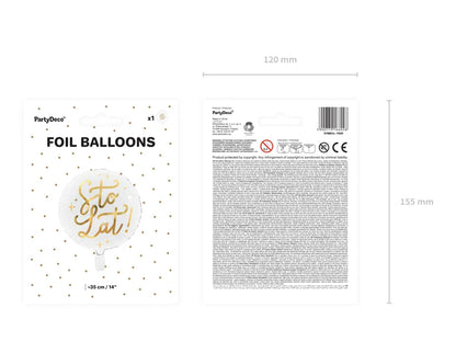 Balon foliowy "Sto lat!" biały, 35cm