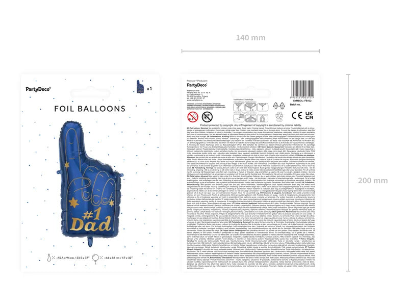 Balon foliowy #1 Dad, 44x82 cm