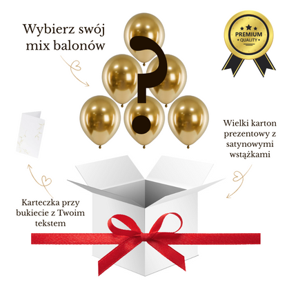Balony z Helem w Pudełku Prezentowym 6 szt. – WŁASNA kompozycja