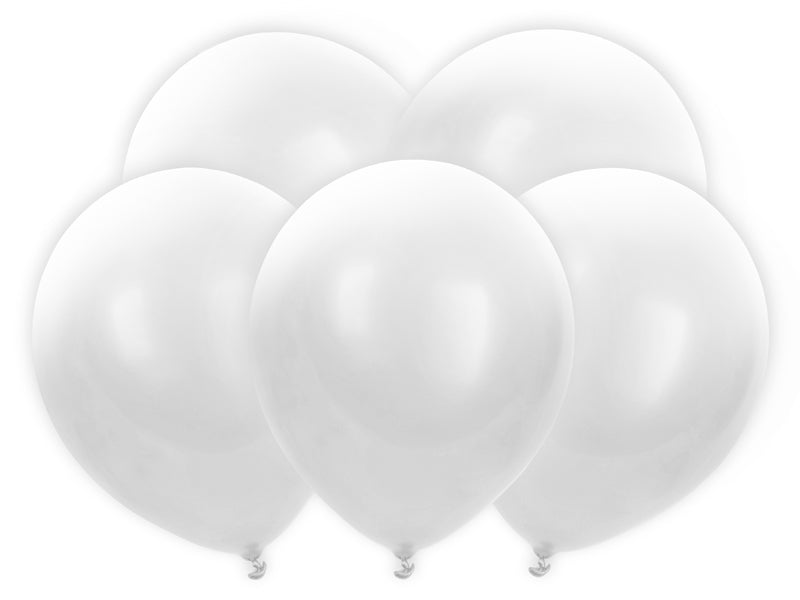 Balony LED 30 cm, biały (1op./5szt.)