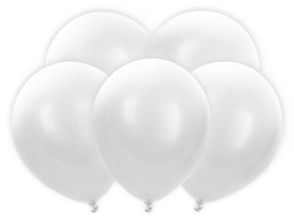 Balony LED 30 cm, biały (1op./5szt.)