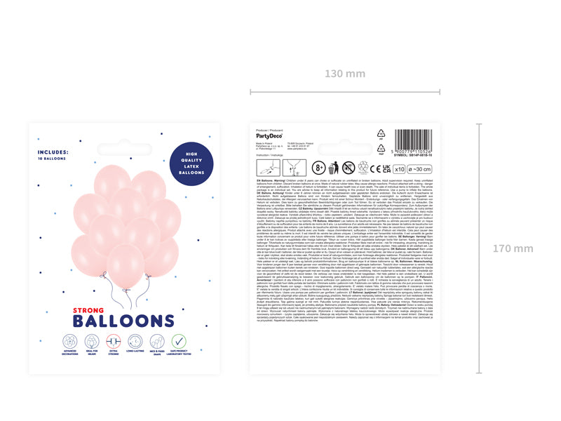 Balony Strong 30cm, Pastel Pale Pink