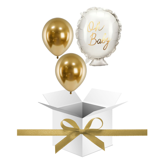 Balony z Helem w Pudełku Prezentowym – „Oh Baby”