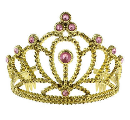Diadem z różowymi perłami 1 szt.