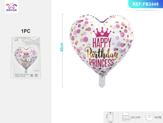 Balon Różowa Księżniczka 45cm 1op./1szt.