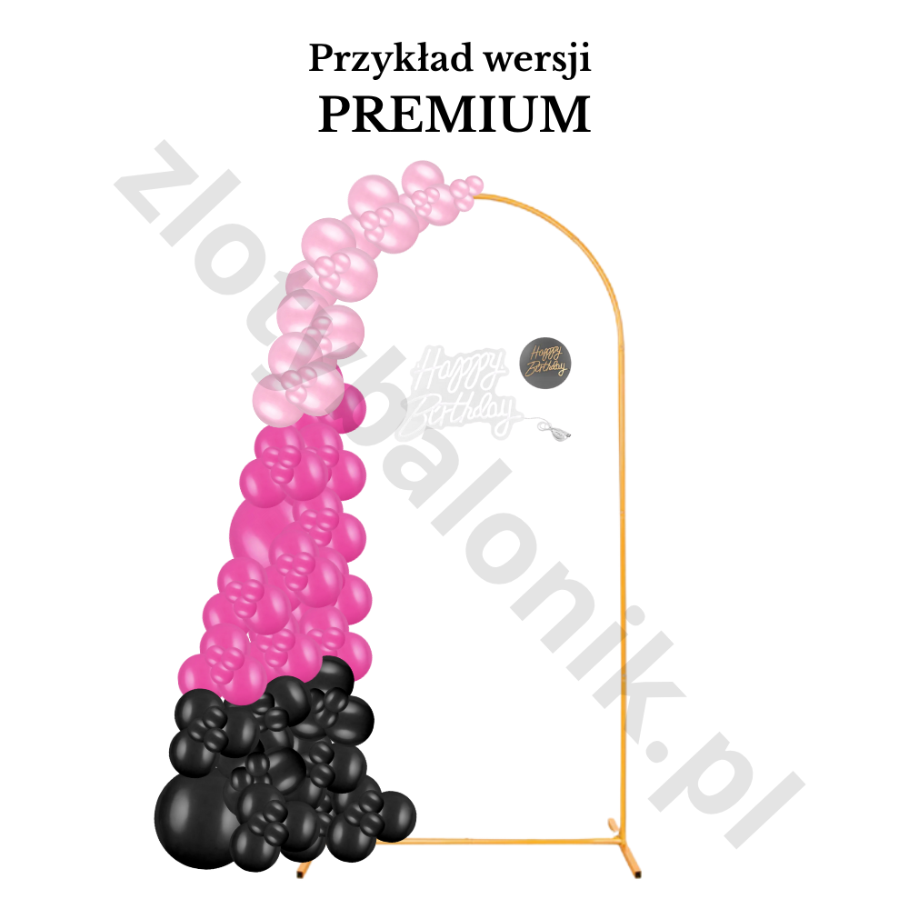 Girlanda balonowa na ŁUKU z napisem LED – Warszawa
