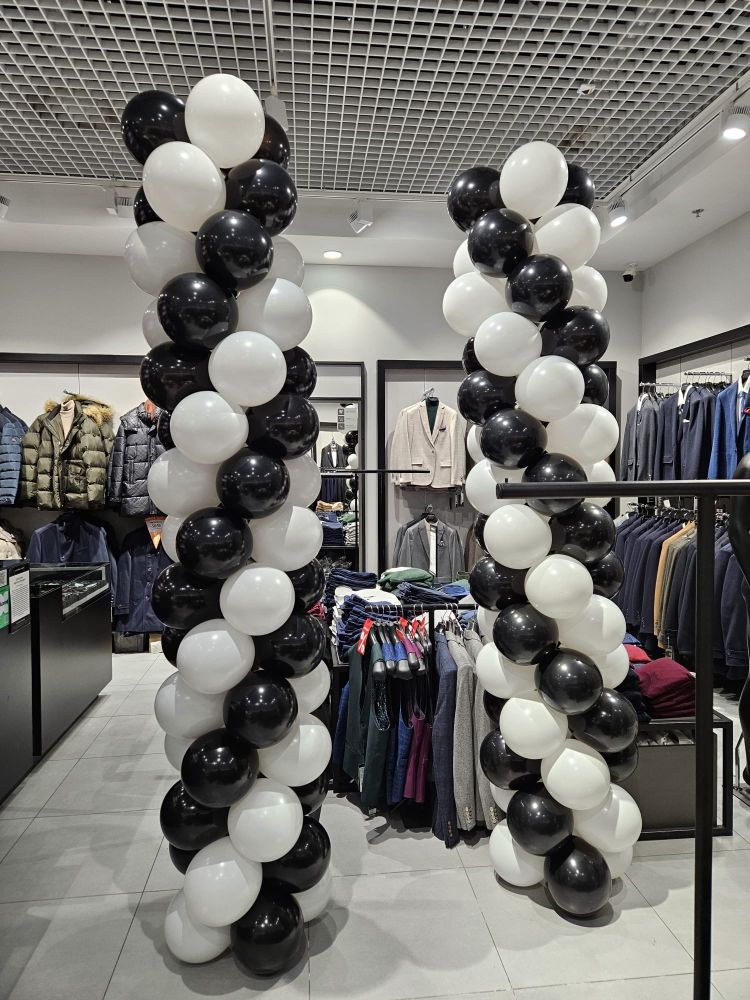 Kolumny balonowe czarno białe