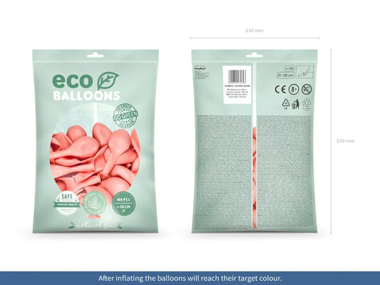 Balony Eco 26cm pastelowe, rumiany różowy