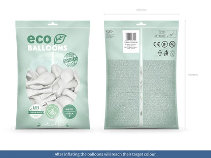 Balony Eco 30cm pastelowe, biały