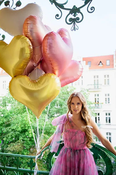 Balon foliowy Serce, 75x64,5 cm, jasny różowy (1 op. / 1 szt.)