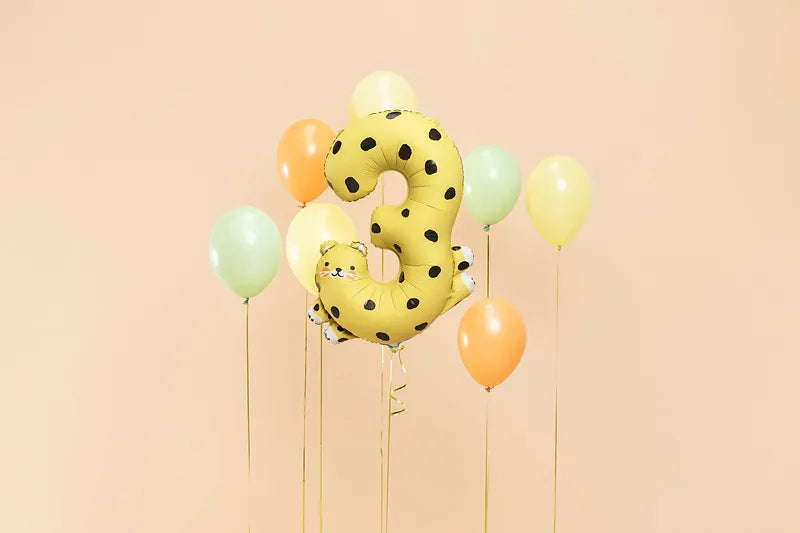 Balon foliowy Cyfra 3 - Gepard, 68x98 cm (1 op. / 1 szt.)