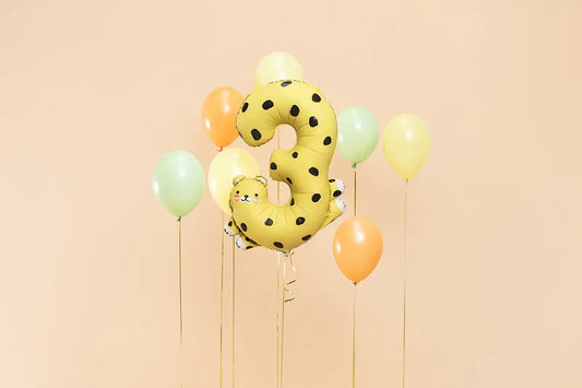 Balon foliowy Cyfra 3 - Gepard, 68x98 cm (1 op. / 1 szt.)