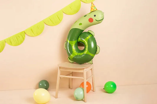 Balon foliowy Cyfra 6 - Żółw, 75x96 cm (1 op. / 1 szt.)