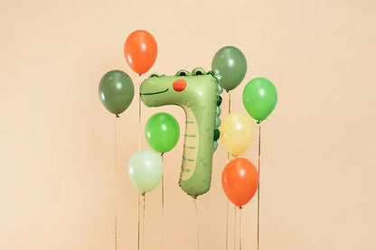 Balon foliowy Cyfra 7 - Krokodyl, 56x85 cm (1 op. / 1 szt.)