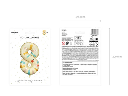 Balon foliowy Cyfra 8 - Wąż, 55x88 cm (1 op. / 1 szt.)
