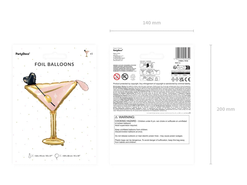 Balon foliowy Kieliszek, 100x85,5 cm (1 op. / 1 szt.)