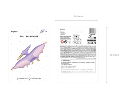 Balon foliowy Pterodaktyl, 115x53 cm, mix (1 op. / 1 szt.)