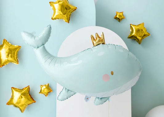 Balon foliowy Wieloryb, 78x50 cm, błękitny (1 op. / 1 szt.)