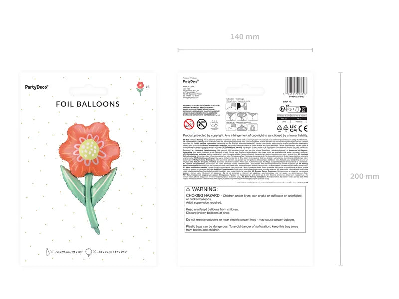 Balon foliowy Kwiatek, 43x75 cm, mix (1 op. / 1 szt.)