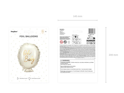 Balon foliowy Oh baby, 37,5x53 cm, mix (1 op. / 1 szt.)