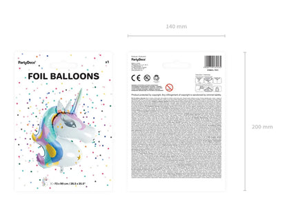 Balon foliowy Jednorożec, 73x90cm, mix (1 op. / 1 szt.)