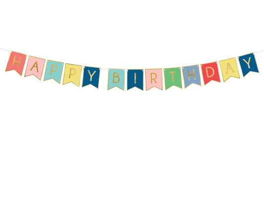 Baner Happy Birthday, mix, 15 x 175 cm (1 op. / 1 szt.)