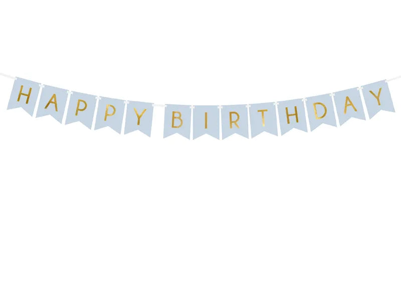 Baner Happy Birthday, j. niebieski, 15 x 175 cm (1 op. / 1 szt.)