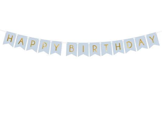 Baner Happy Birthday, j. niebieski, 15 x 175 cm (1 op. / 1 szt.)