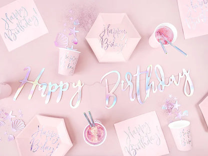 Baner Happy Birthday, opalizujący, 16,5x62cm (1 op. / 1 szt.)