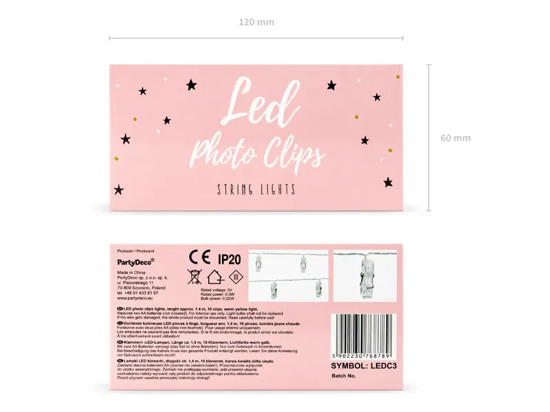 Lampki LED klamerki, bezbarwny, 1,4m (1 op. / 1 szt.)